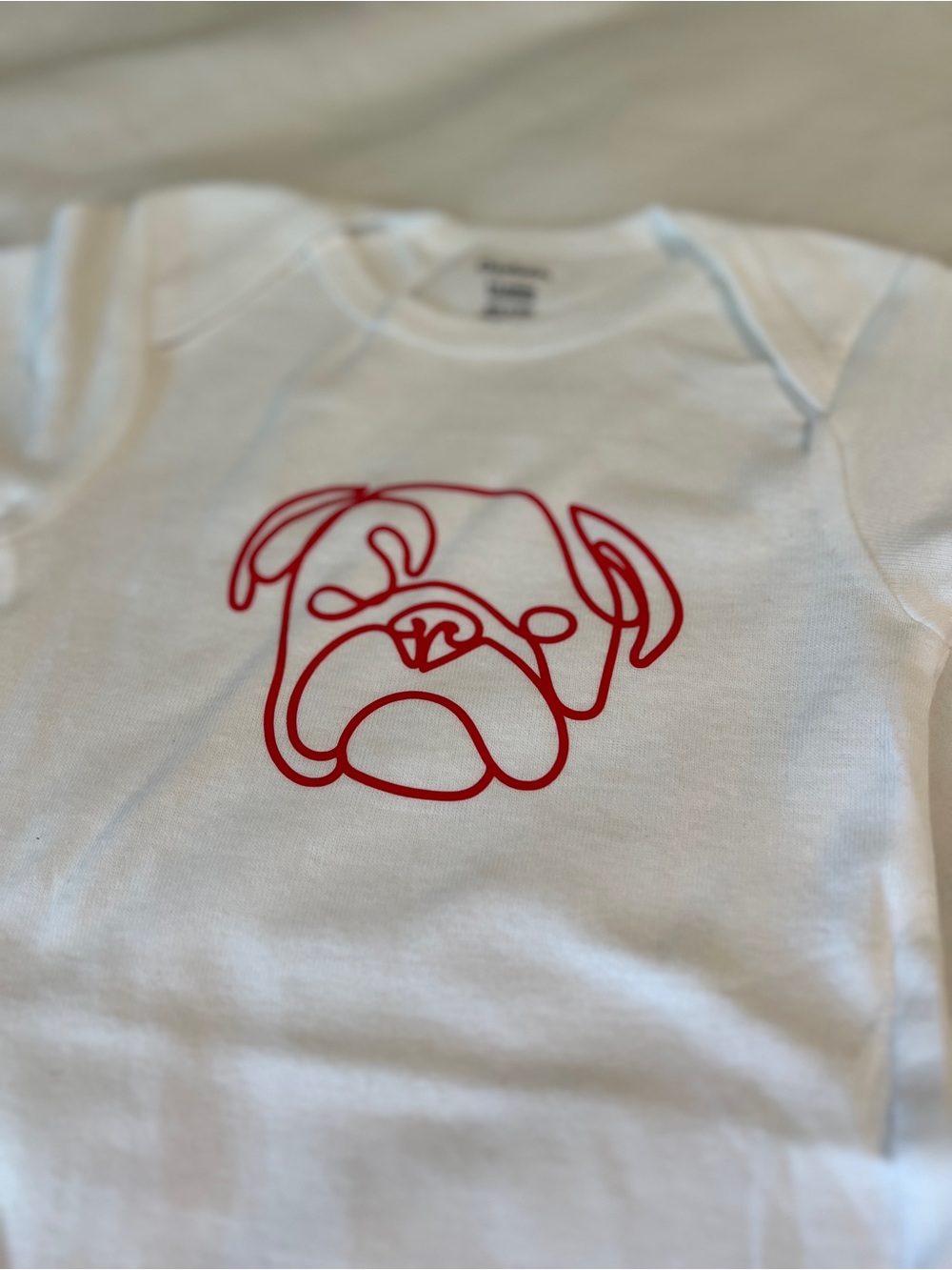 UGA - Gerber White One-Piece Bodysuit with Red Dog Line Art
